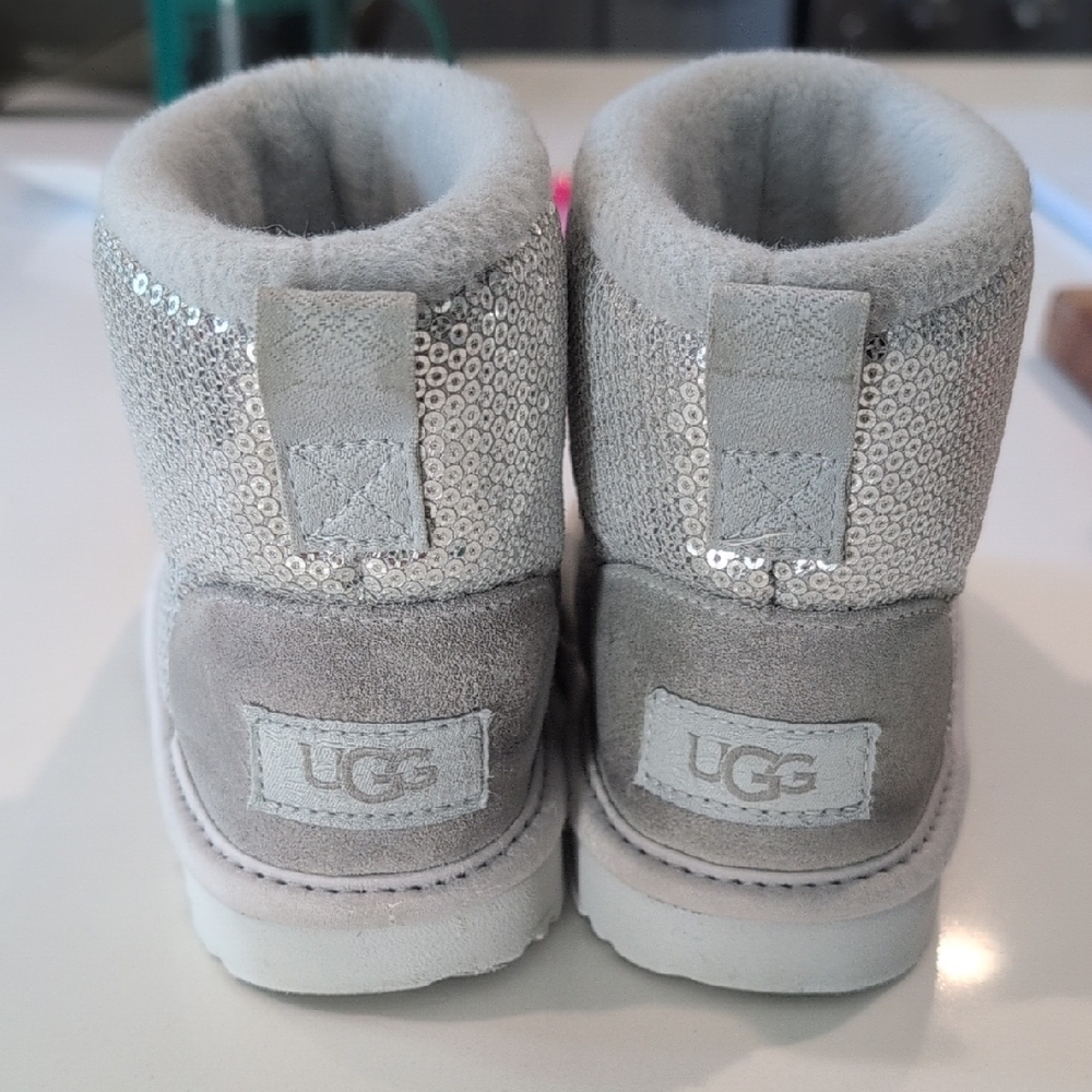 UGG Kids Silver Sequin Boots